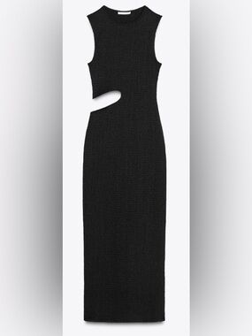 Zara Black Cutout Pencil long dress